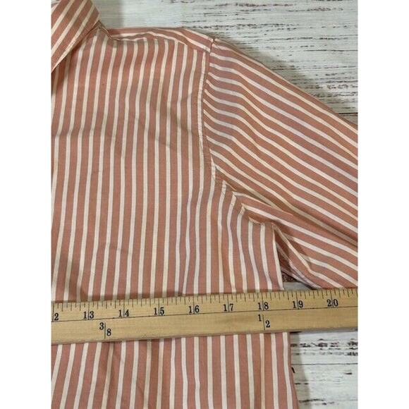 Garnet Hill Womens Button Up Shirt Stripe Long Sleeve Collared Pink White Size 8 - Picture 6 of 8